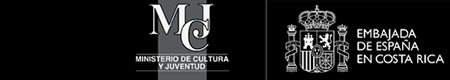 Logos de los colaboradores de la exposición 300% Spanish Design. Embajada de España en Costa Rica, Ministerio de Cultura y Juventud.